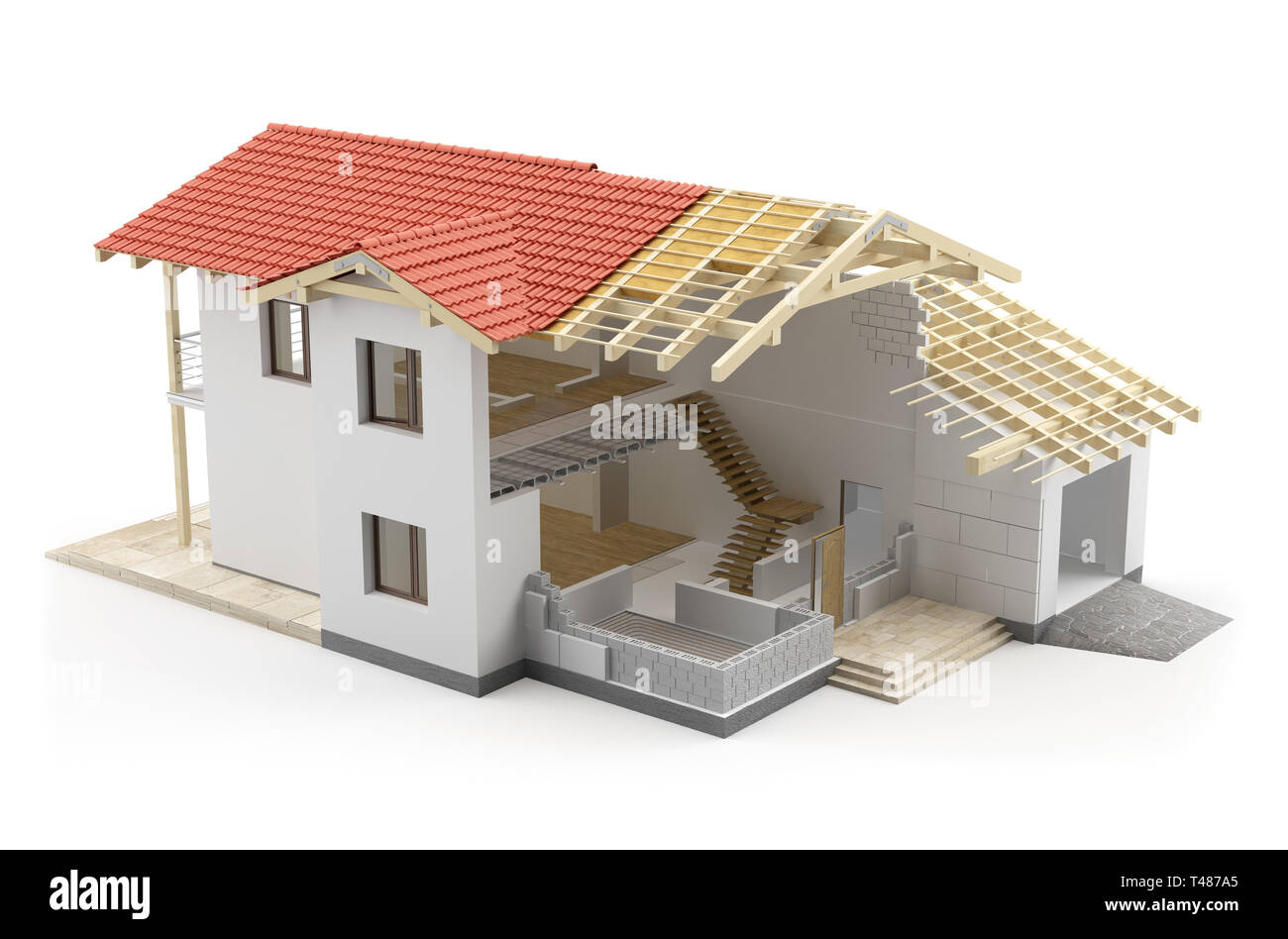 House construction 3d home design model hi-res stock photography ...