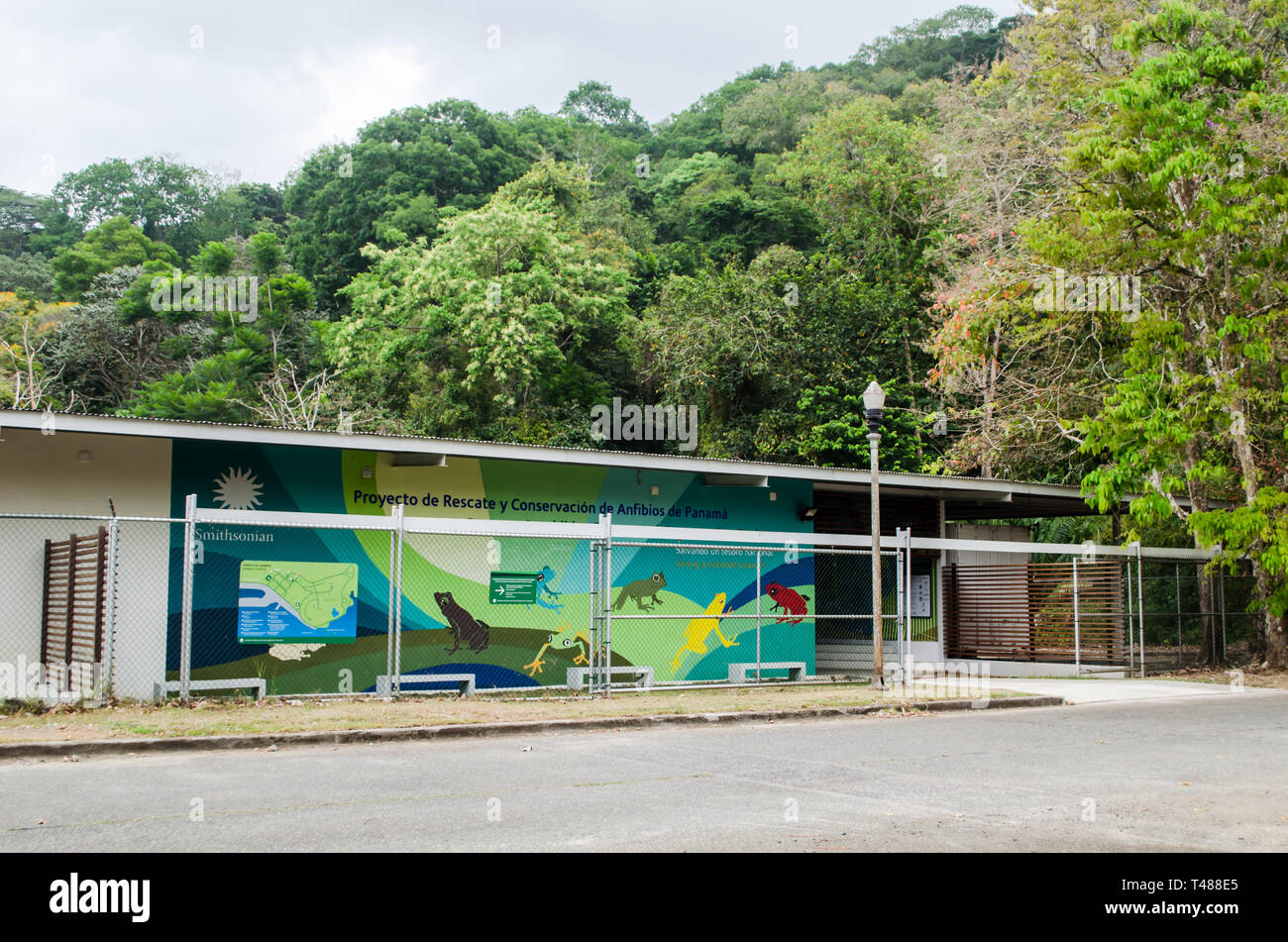 Proyecto de Rescate y Conservación de Anfibios de Panamá building in Gamboa Stock Photo