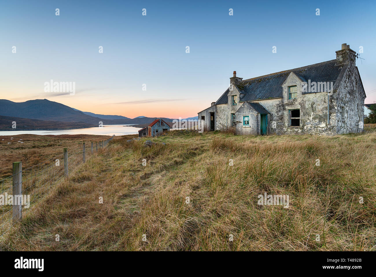 A derelict cottage on the Isle of Lewis in the Outer hebrides of