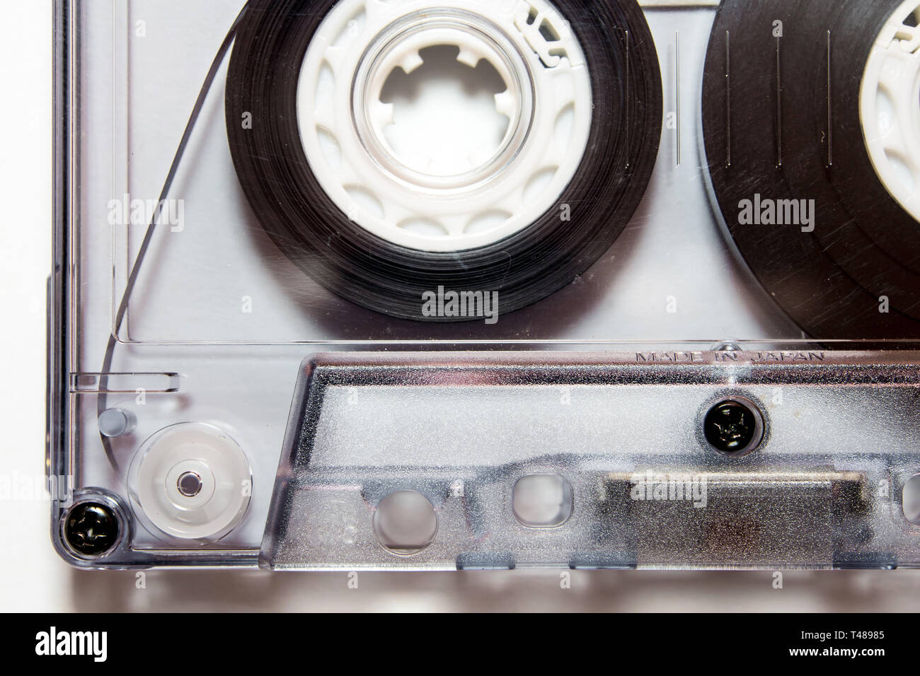 Audio cassette tape isolated on white background Stock Photo - Alamy