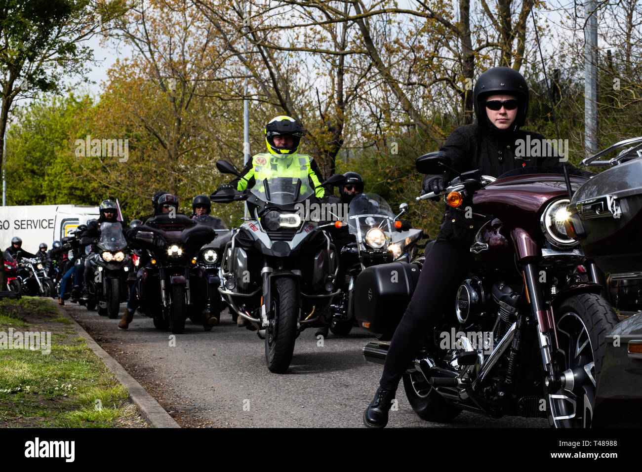 22000 motorbikes rode through London on 12th April 2019 to protest the prosecution of Soldier F for Bloody Sunday Stock Photo