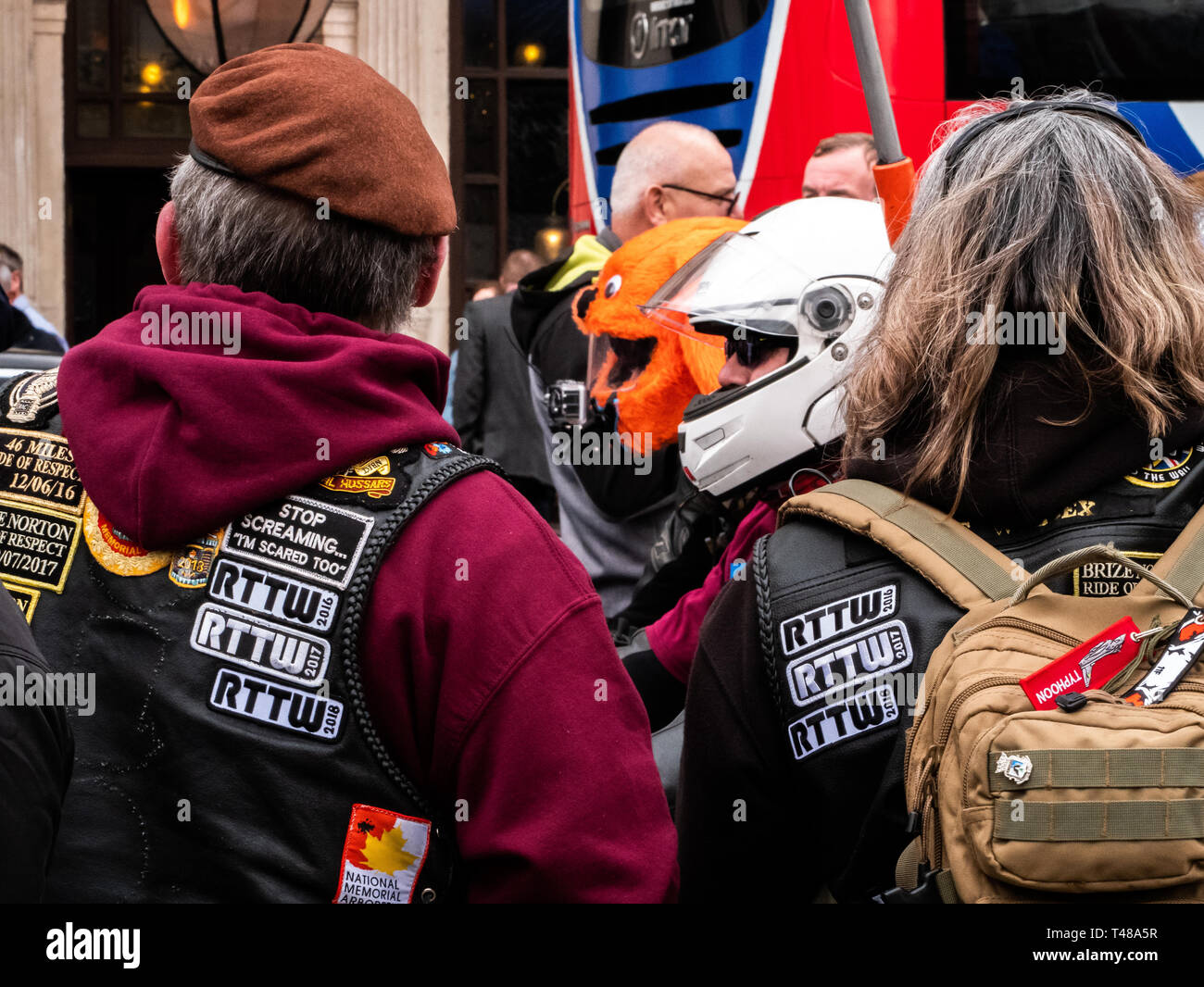 22000 motorbikes rode through London on 12th April 2019 to protest the prosecution of Soldier F for Bloody Sunday Stock Photo