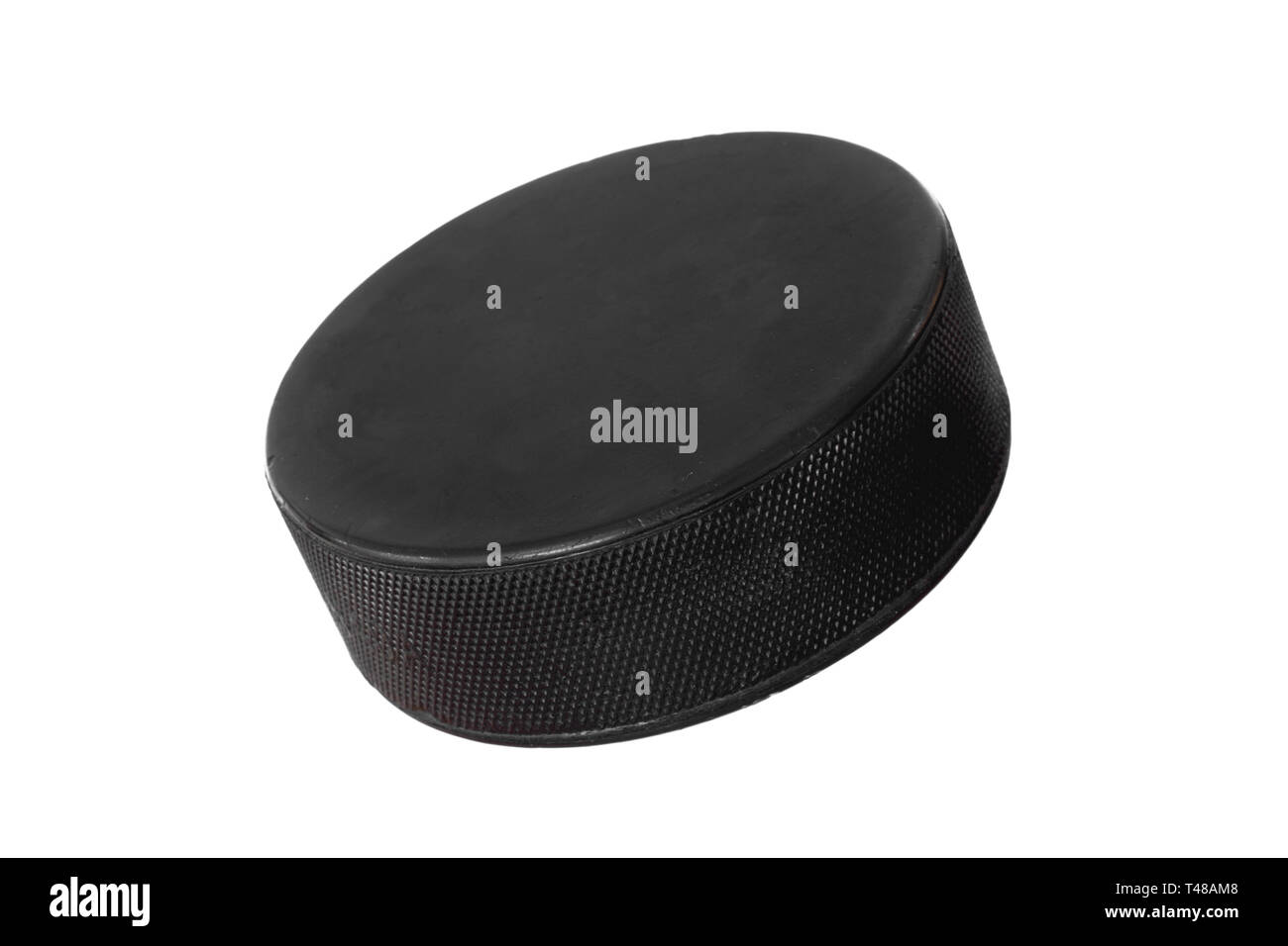Hockey puck isolated on white Stock Photo Alamy