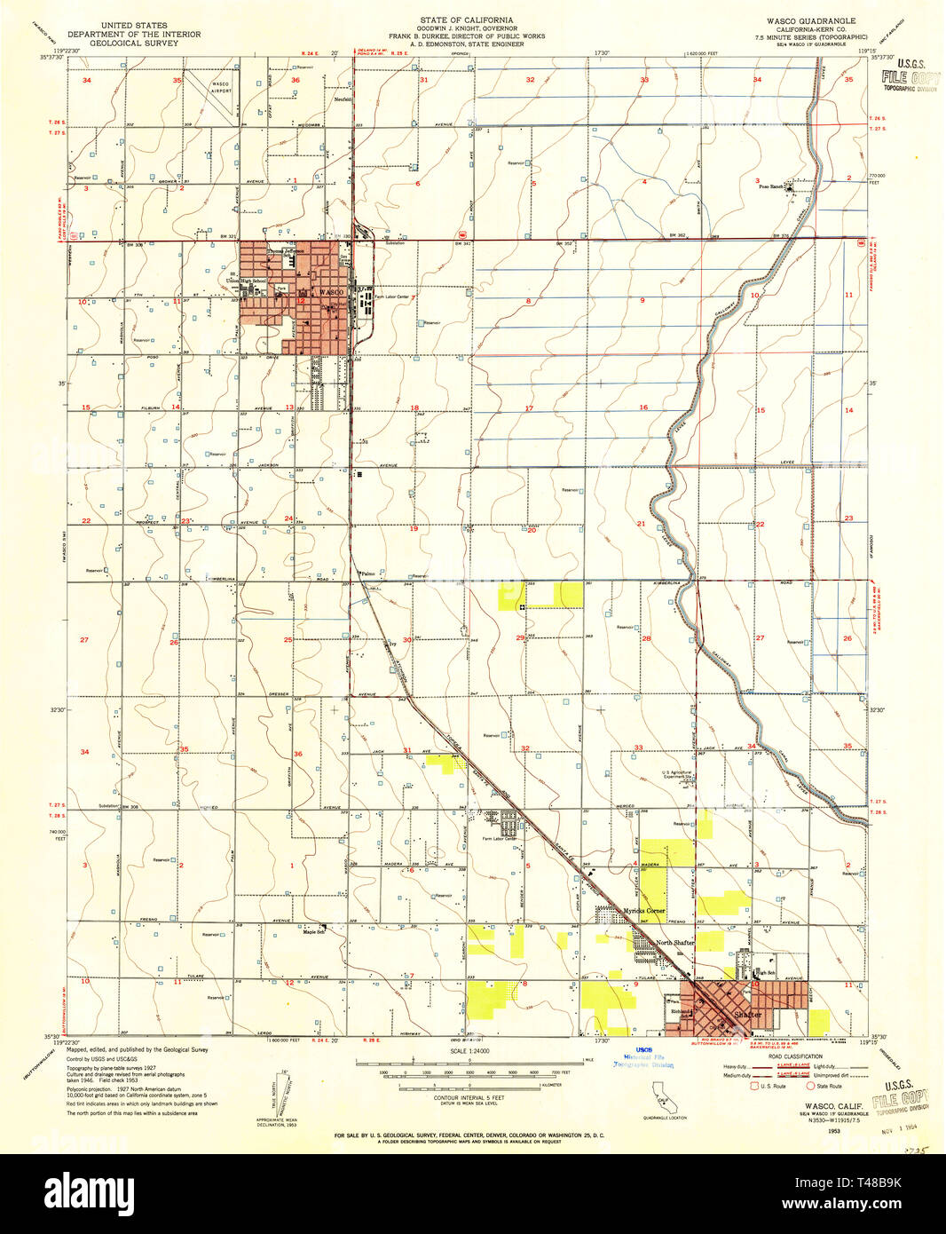 Wasco map hi-res stock photography and images - Alamy