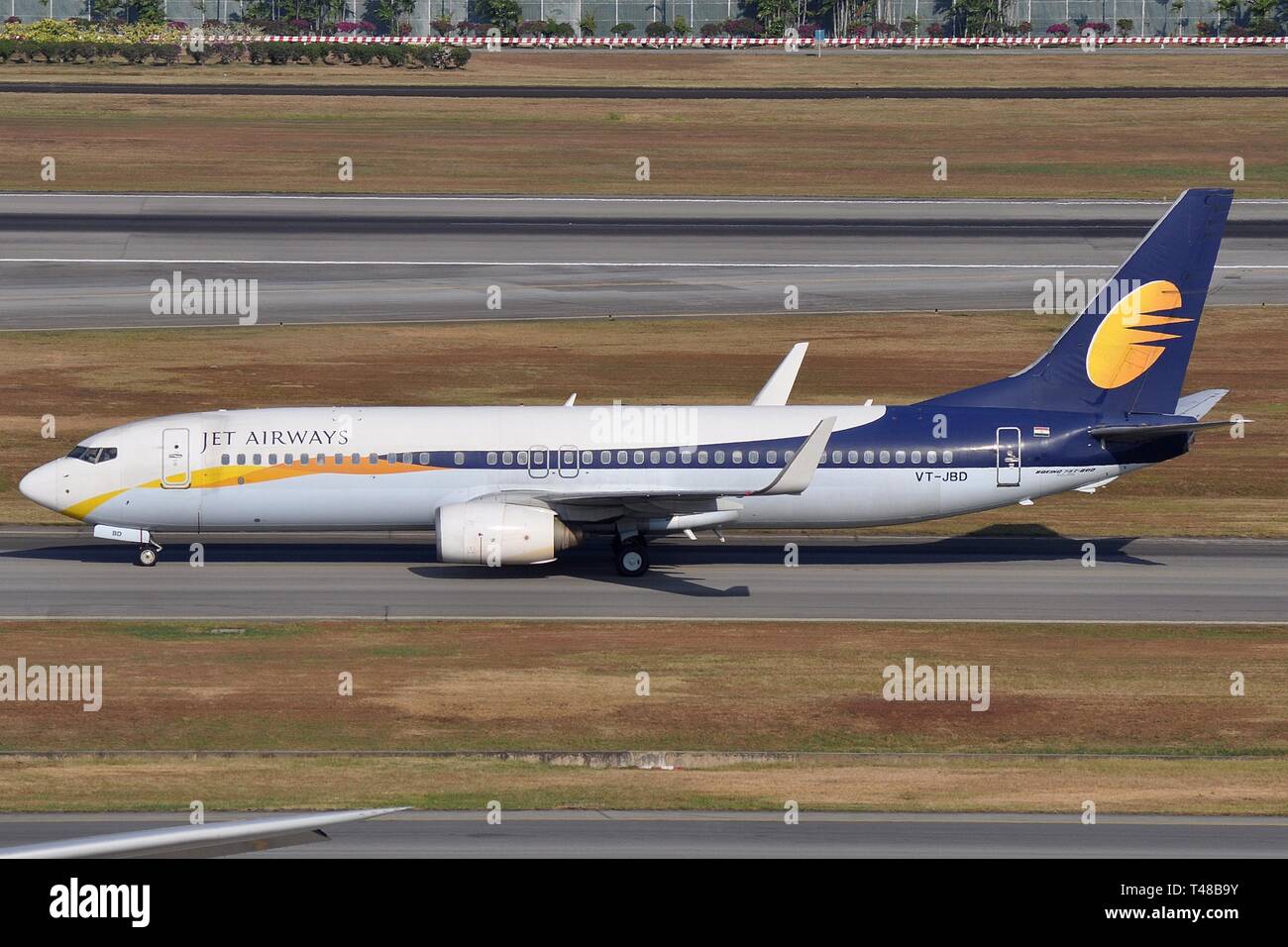 BOEING 737-800(W) AIRCRAFT OF INDIA'S JET AIRWAYS Stock Photo