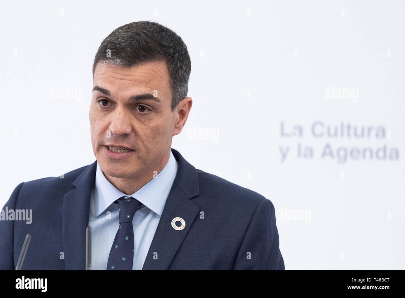The President of the Spanish Government Pedro Sanchez presides the meeting  ''La Cultura y la Agenda 2030''at the Moncloa Palace in Madrid Featuring: Pedro  Sanchez Where: Madrid, Spain When: 14 Mar 2019