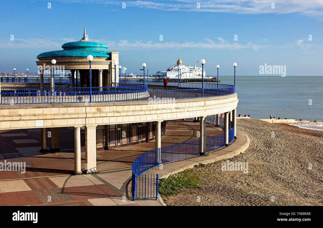 Eastbourne Bandstand and pier in winter, East Sussex, England, UK Stock
