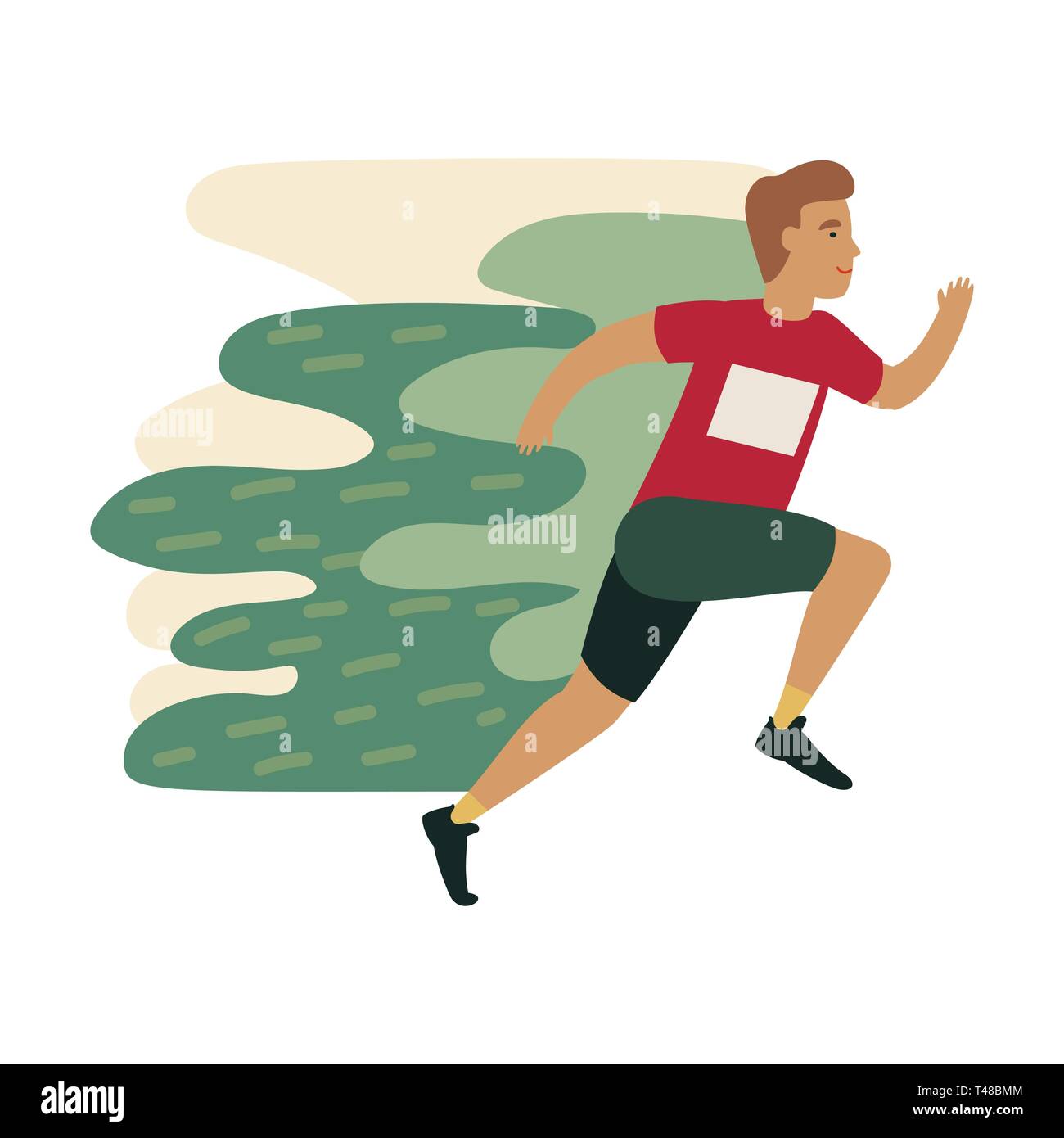 Runner athlete in motion. Funny man running Stock Vector Image & Art - Alamy