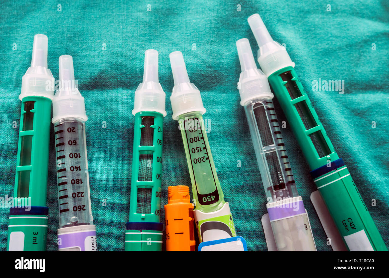 Insulin injection needle or pen for use by diabetics Stock Photo Alamy