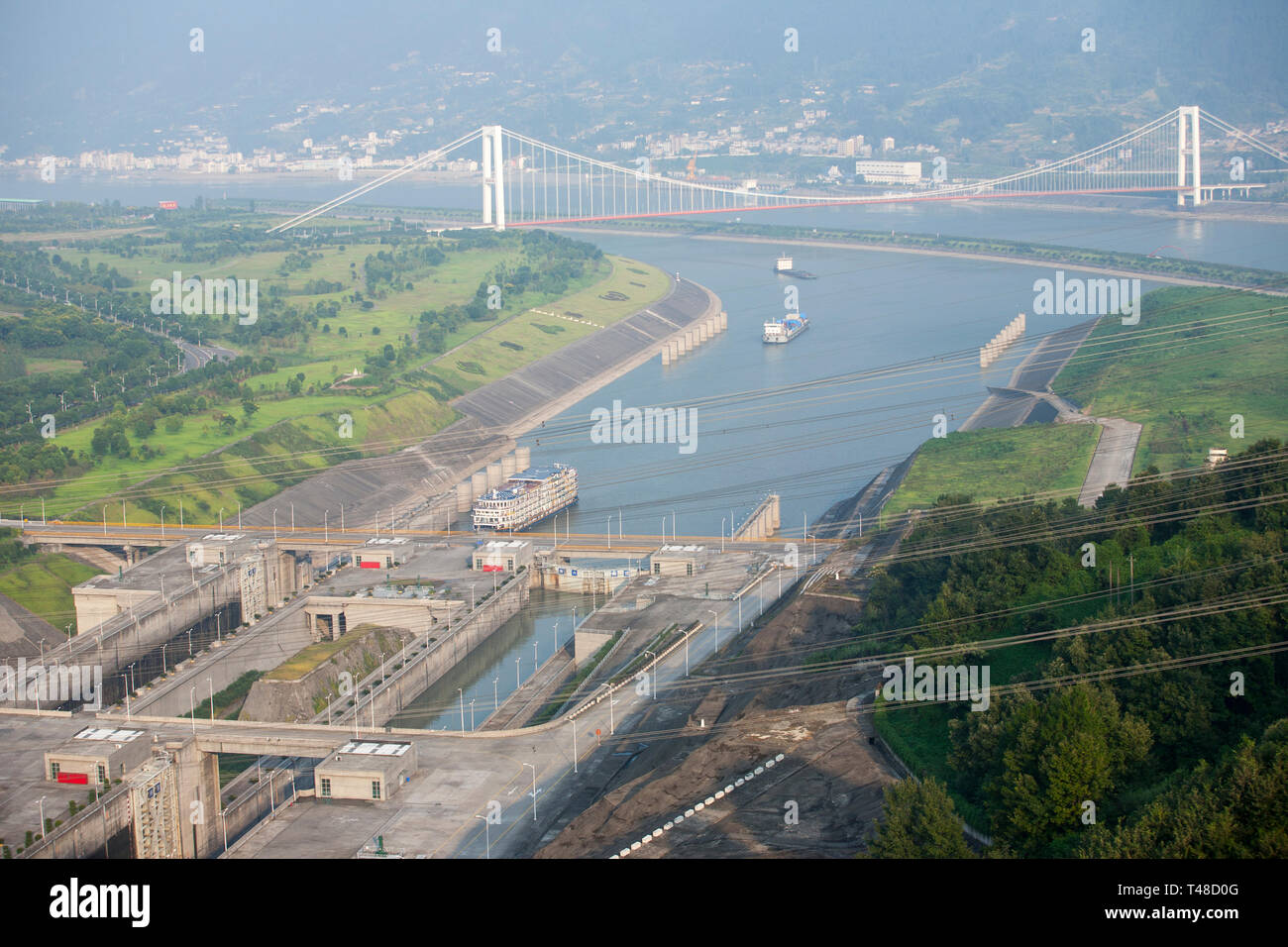 The Three Gorges Dam, Yangtze River, China Stock Photo