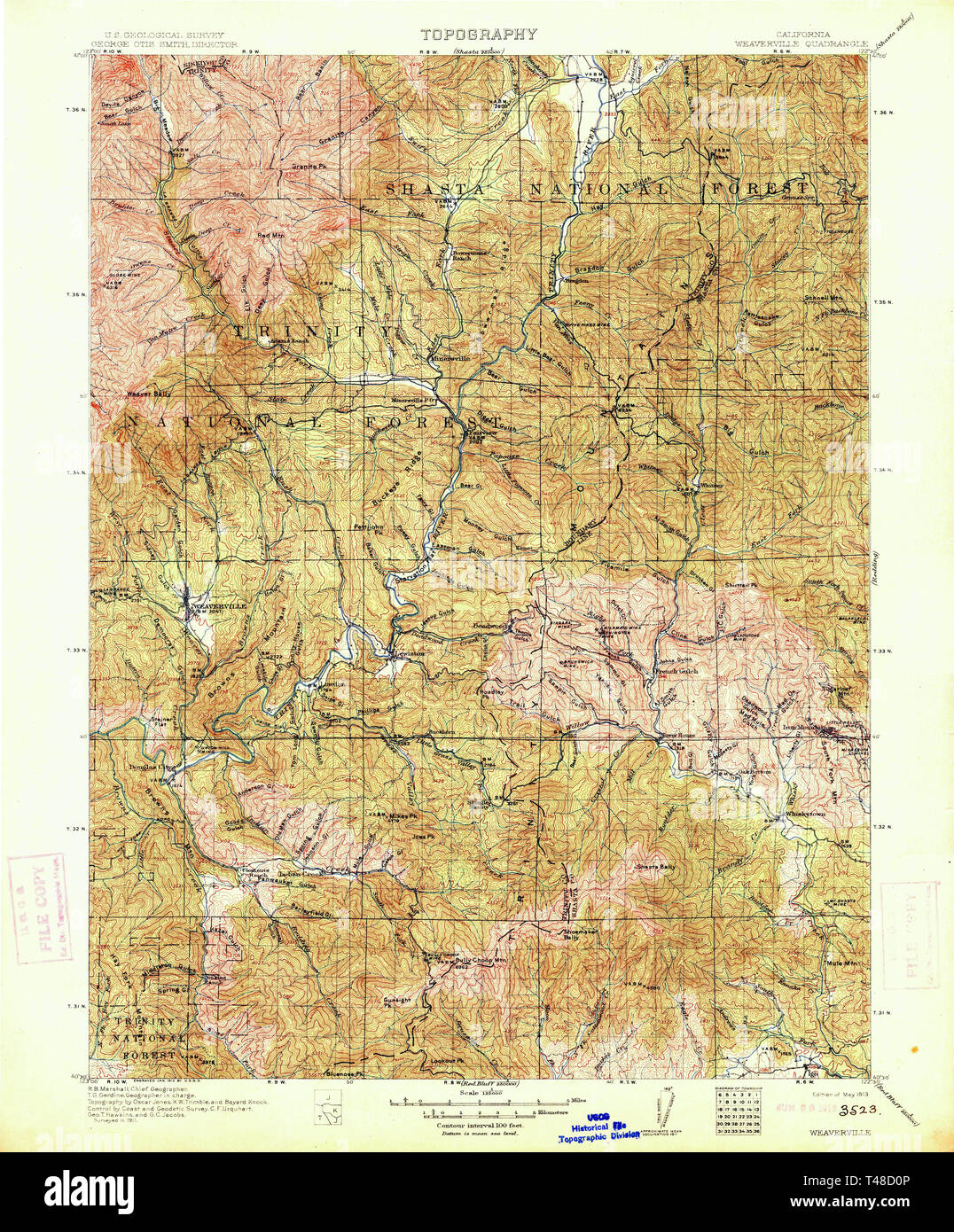 Weaverville california map hires stock photography and images Alamy