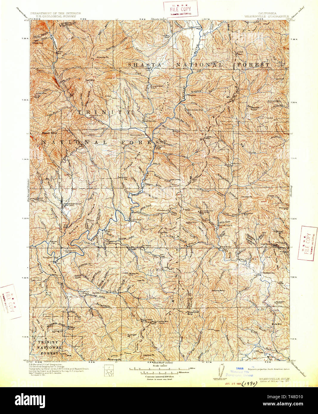 Weaverville california map hires stock photography and images Alamy