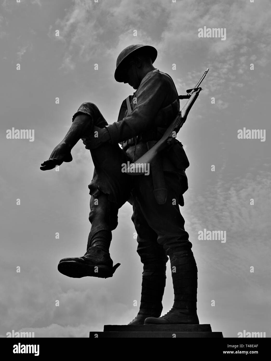 WWI memorial sculpture by James Butler commemorating the 167th US Infantry Regiment of the Rainbow Division at Union Station Montgomery Alabama, USA. Stock Photo