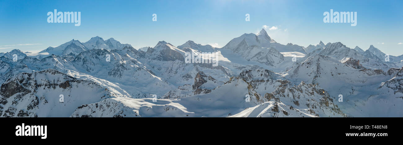 Fresh Look at Panoramic View Matterhorn Surrounding Mountains Hi Res Stock