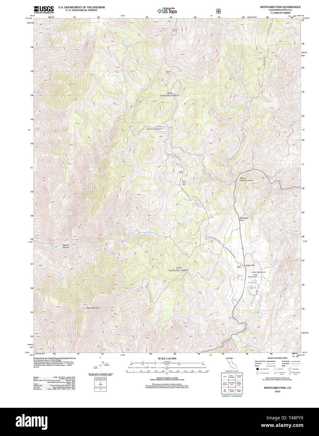 USGS TOPO Map California CA Westgard - Usgs Topo Map California Ca Westgard Pass 20120327 Tm Restoration T48FY0 