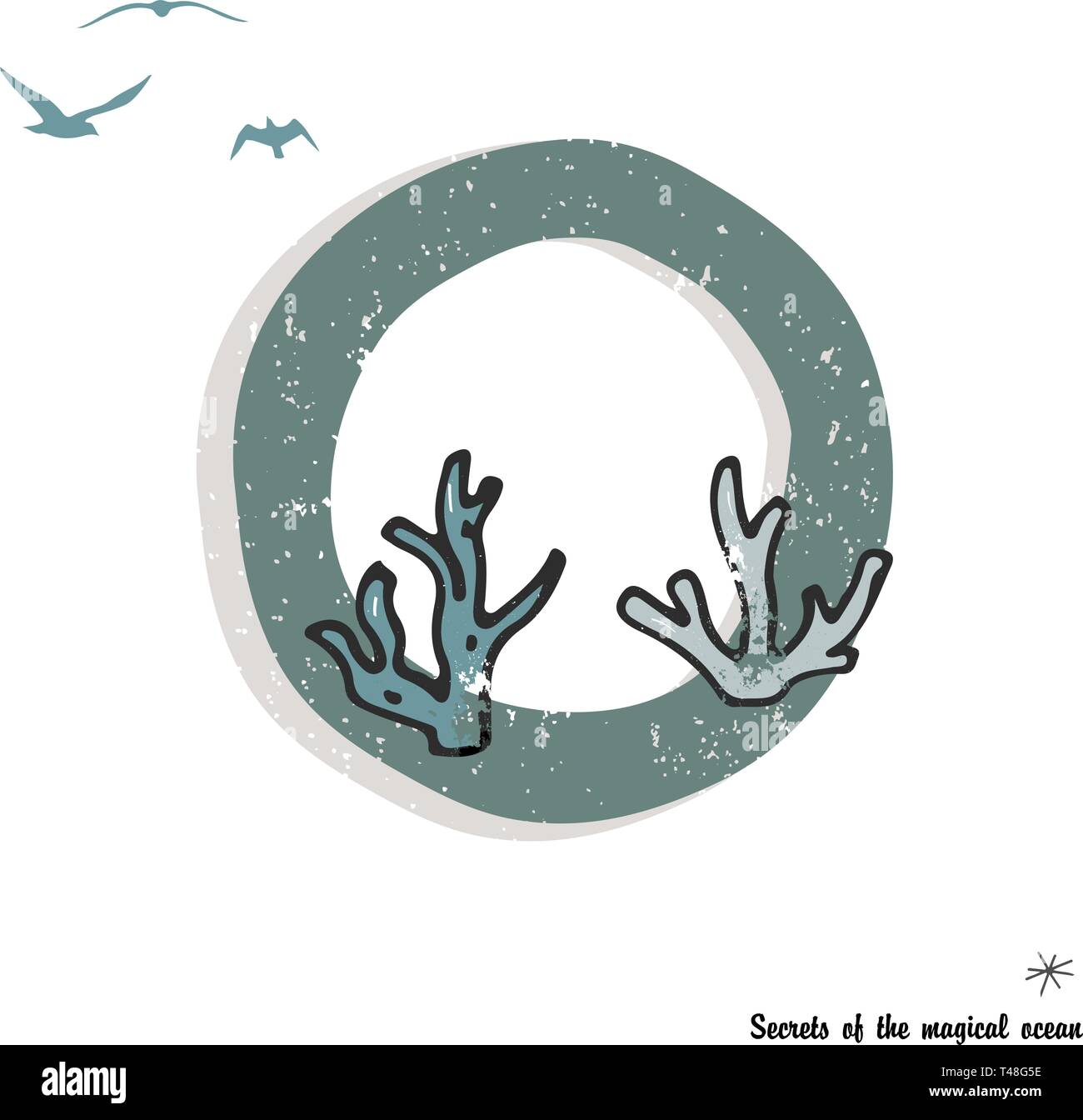 Symbol logo template. Vector Illustration. Underwater logo coral on