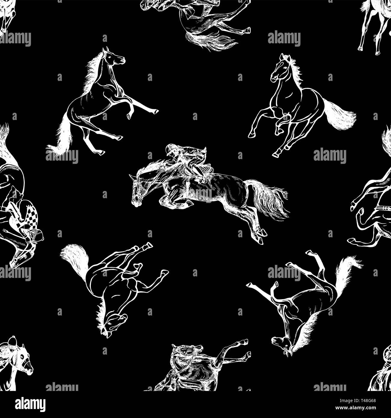 Vintage horses racing Stock Vector Images - Alamy