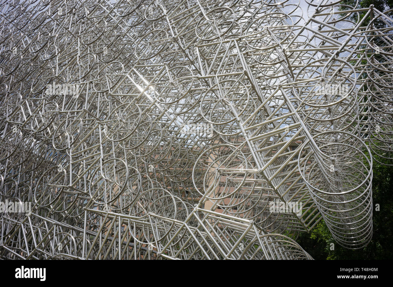 Ai Wei Wei's Forever Bicycles in Austin, Texas Stock Photo