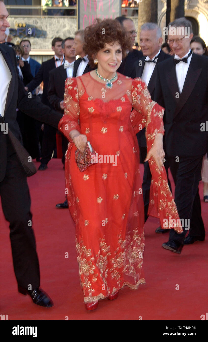 CANNES, FRANCE. May 14, 2003: Actress GINA LOLLOBRIGIDA at the opening ...