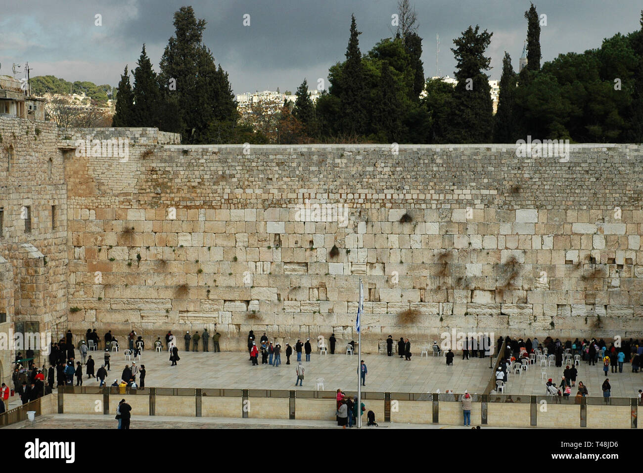 Jerusalem: Prayer at Western Wall Stock Photo