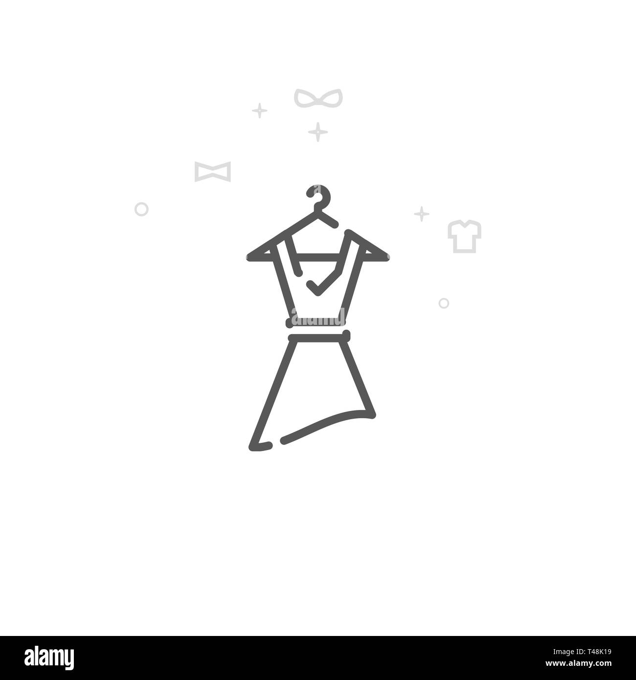 Women's Dress on a Hanger Line Icon. Clothes, Garments Symbol ...