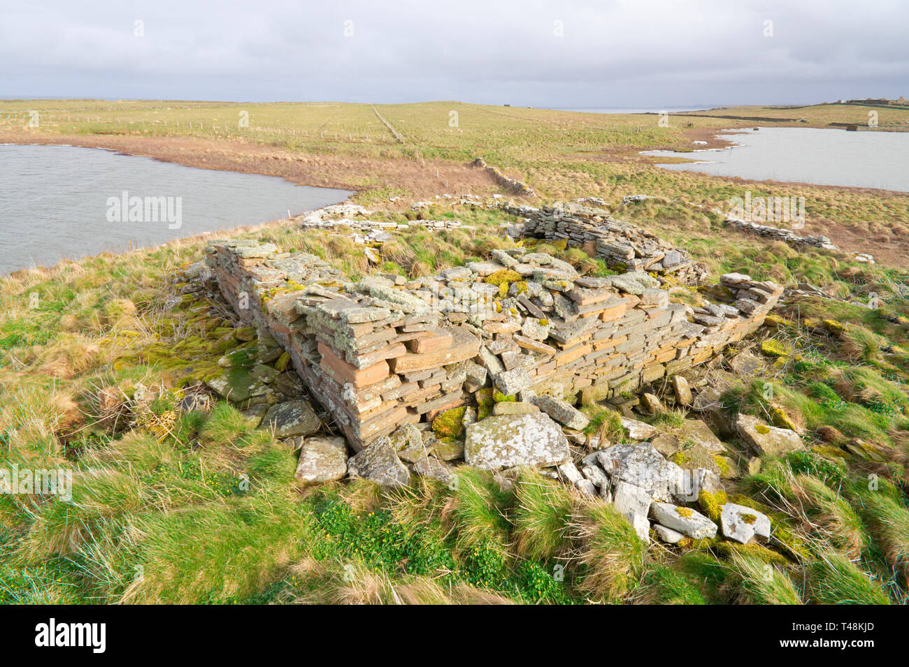 St Tredwell Chapel ruins, Orkney islands Stock Photo