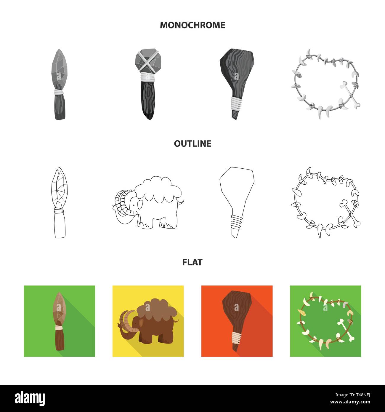 arrow,mammoth,cudgel,necklace,spear,animal,weapon,bone,prehistoric,wool ...