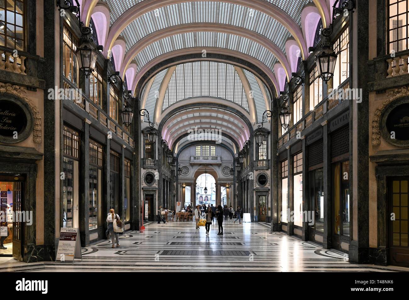 Shopping arcade Galleria San Federico, Turin, Piedmont, Italy Stock Photo