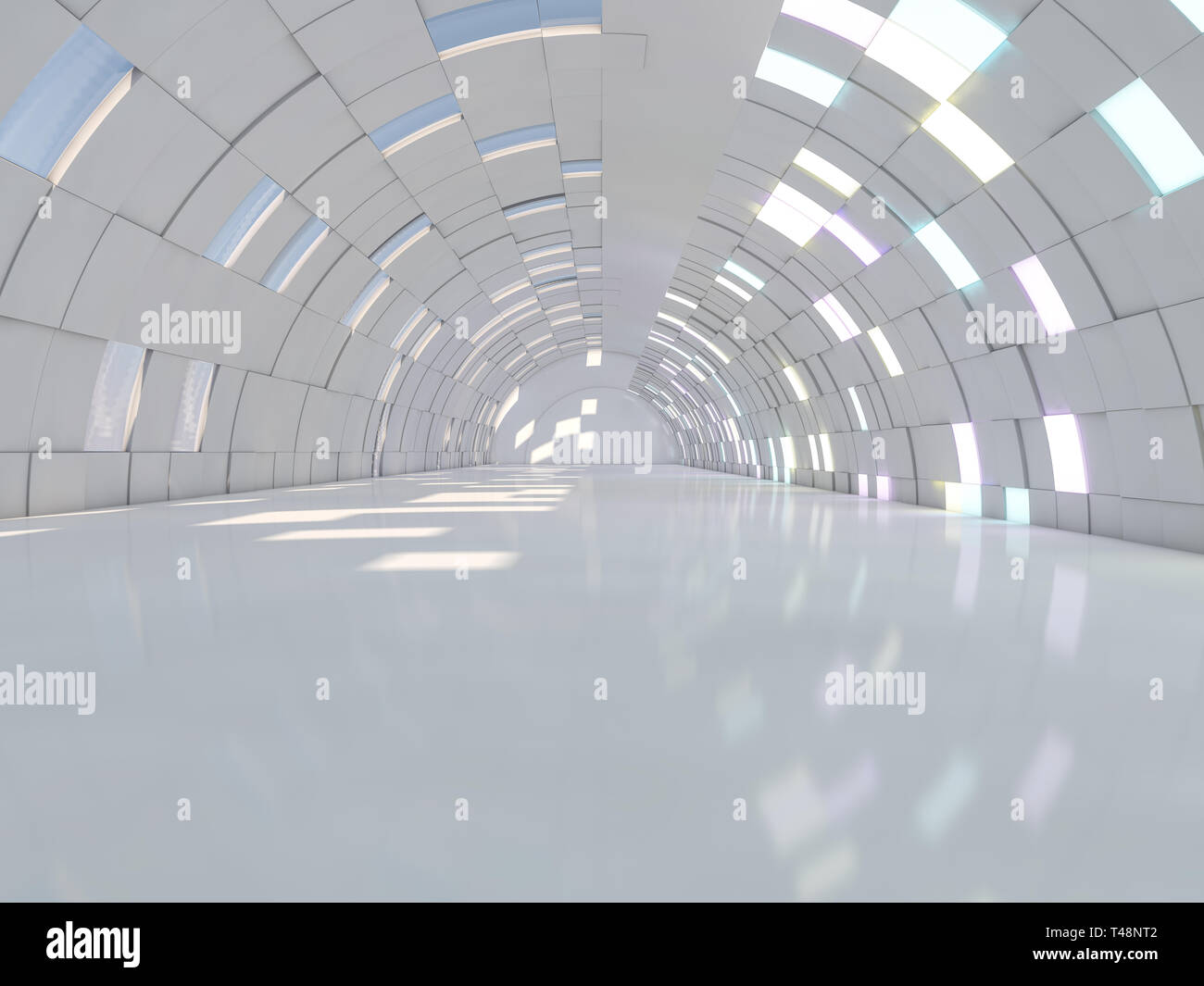 Abstract modern architecture background, empty open space interior. 3D ...