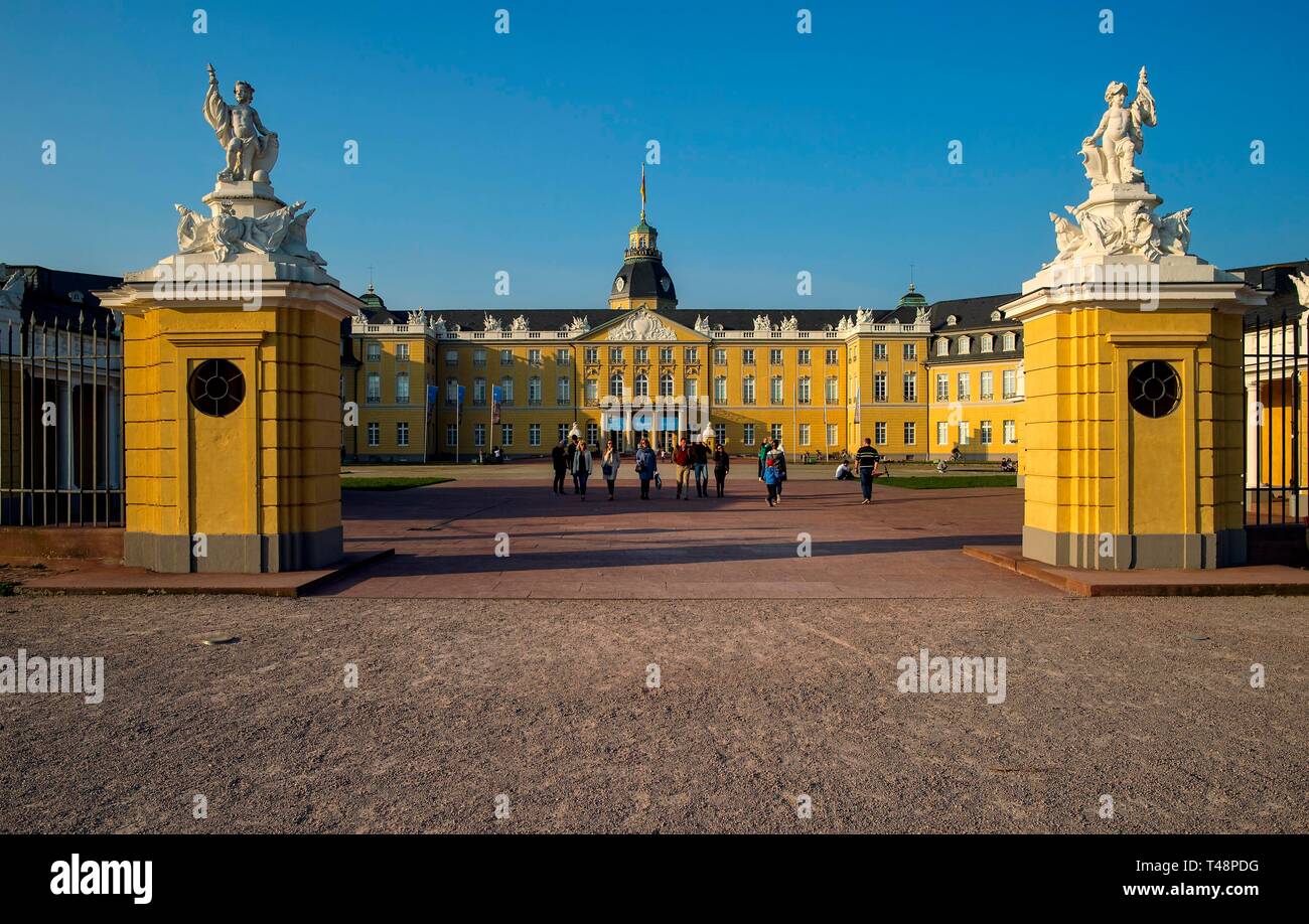 Badisches Landesmuseum, Karlsruhe Castle, 18th-century palace and museum of regional history and culture, Karlsruhe, Baden-Wurttemberg, Germany Stock Photo