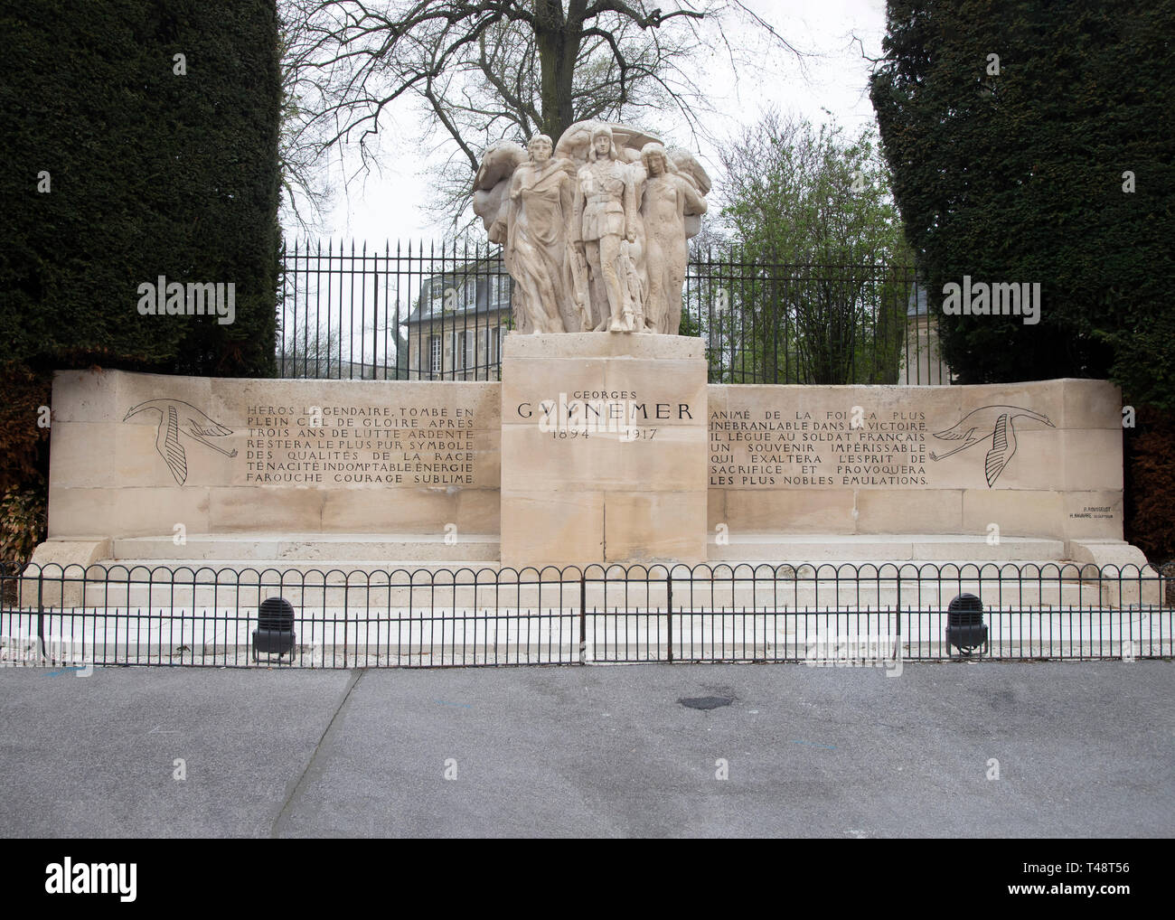 The memorial to French pilot of the Great War, George Guynemer in ...