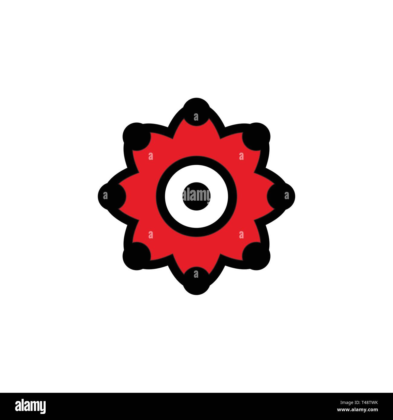 Flower graphic logo template, isolated on white background. Stock Vector