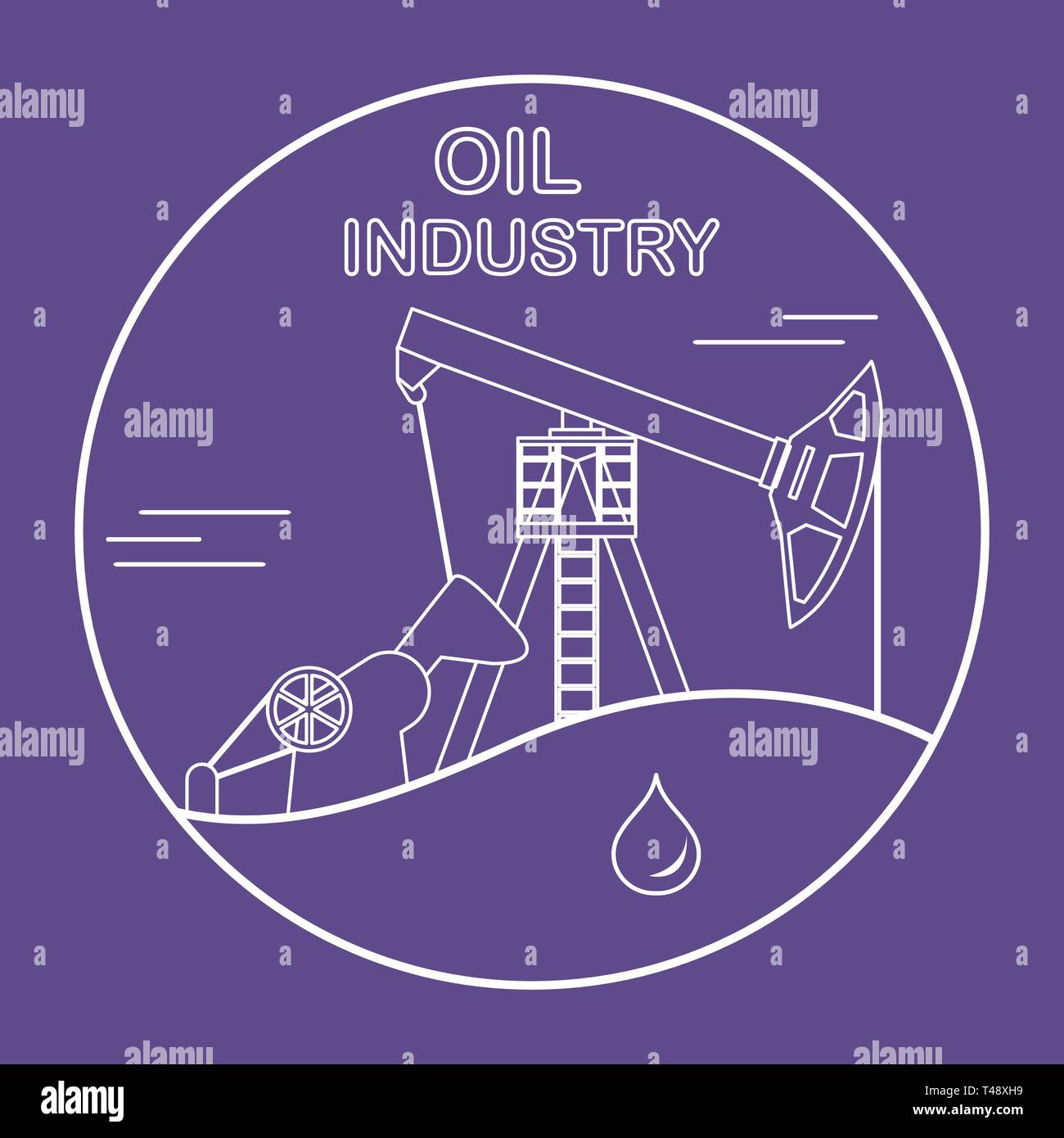 Vector illustration with equipment for oil production. Oil industry