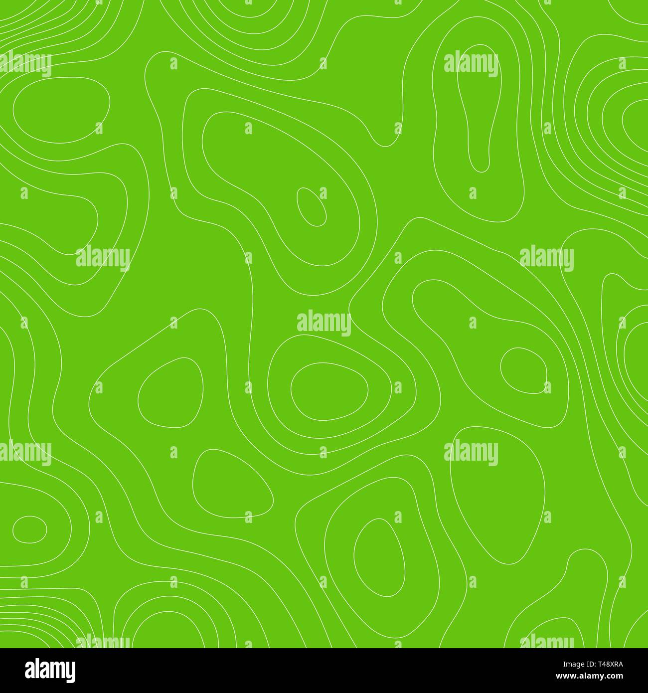 Topographic map lines on green background. Vector illustration Stock