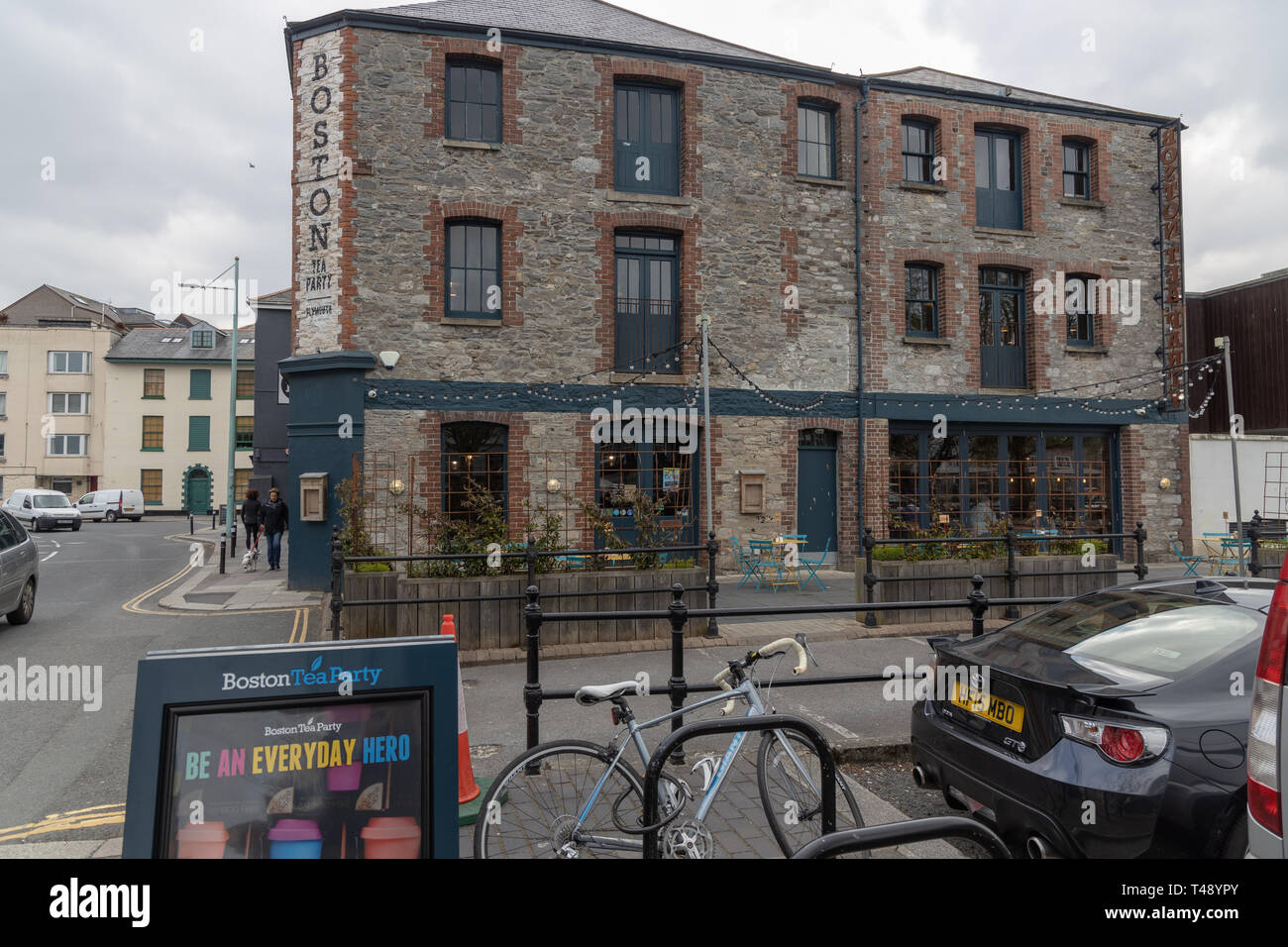 Exterior view of Boston Tea Party coffee shop, Plymouth UK Stock Photo