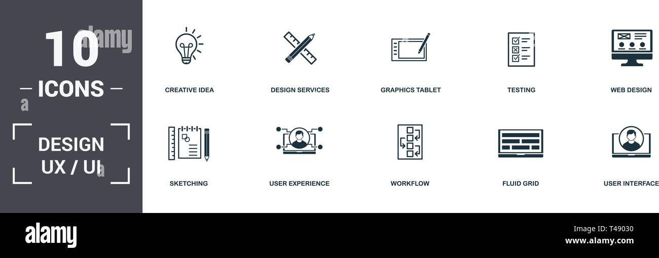 Design Ui And Ux set icons collection. Includes simple elements such as ...
