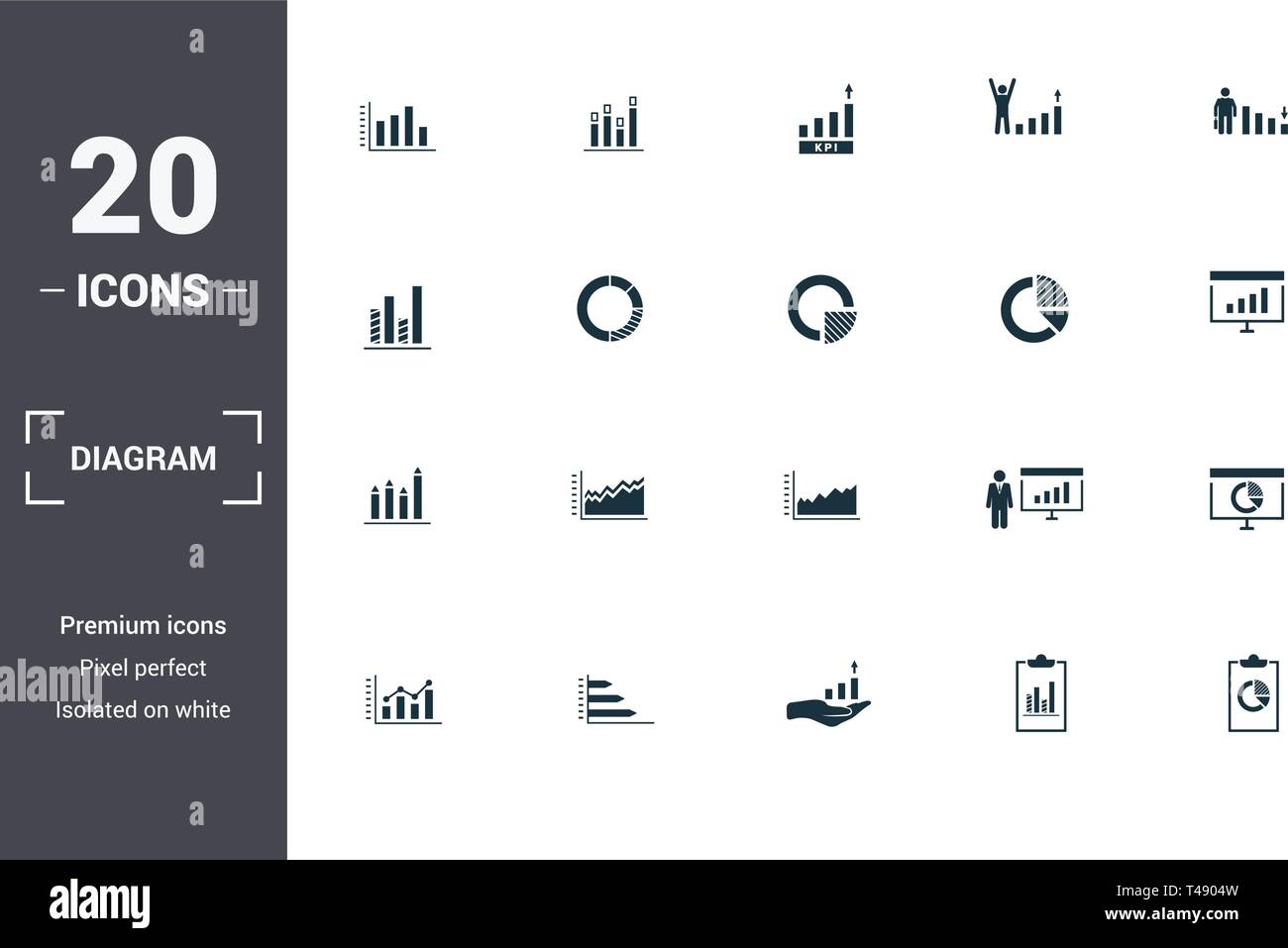Diagram set icons collection. Includes simple elements such as Rates ...