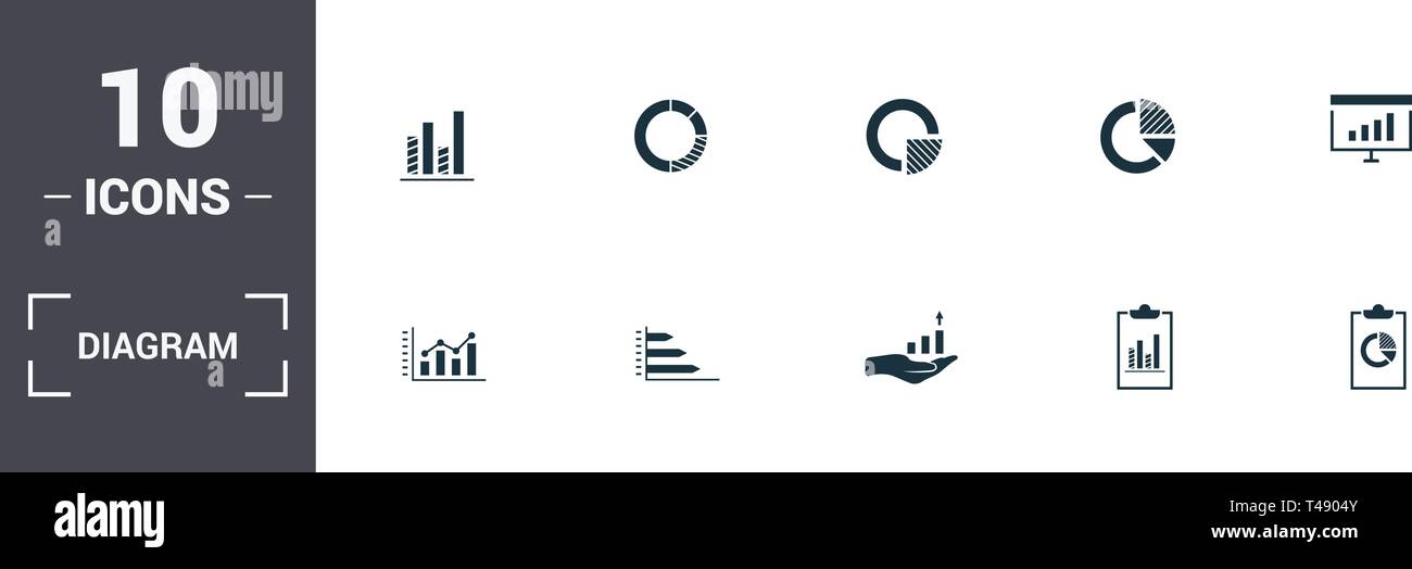 Diagram set icons collection. Includes simple elements such as Rates ...