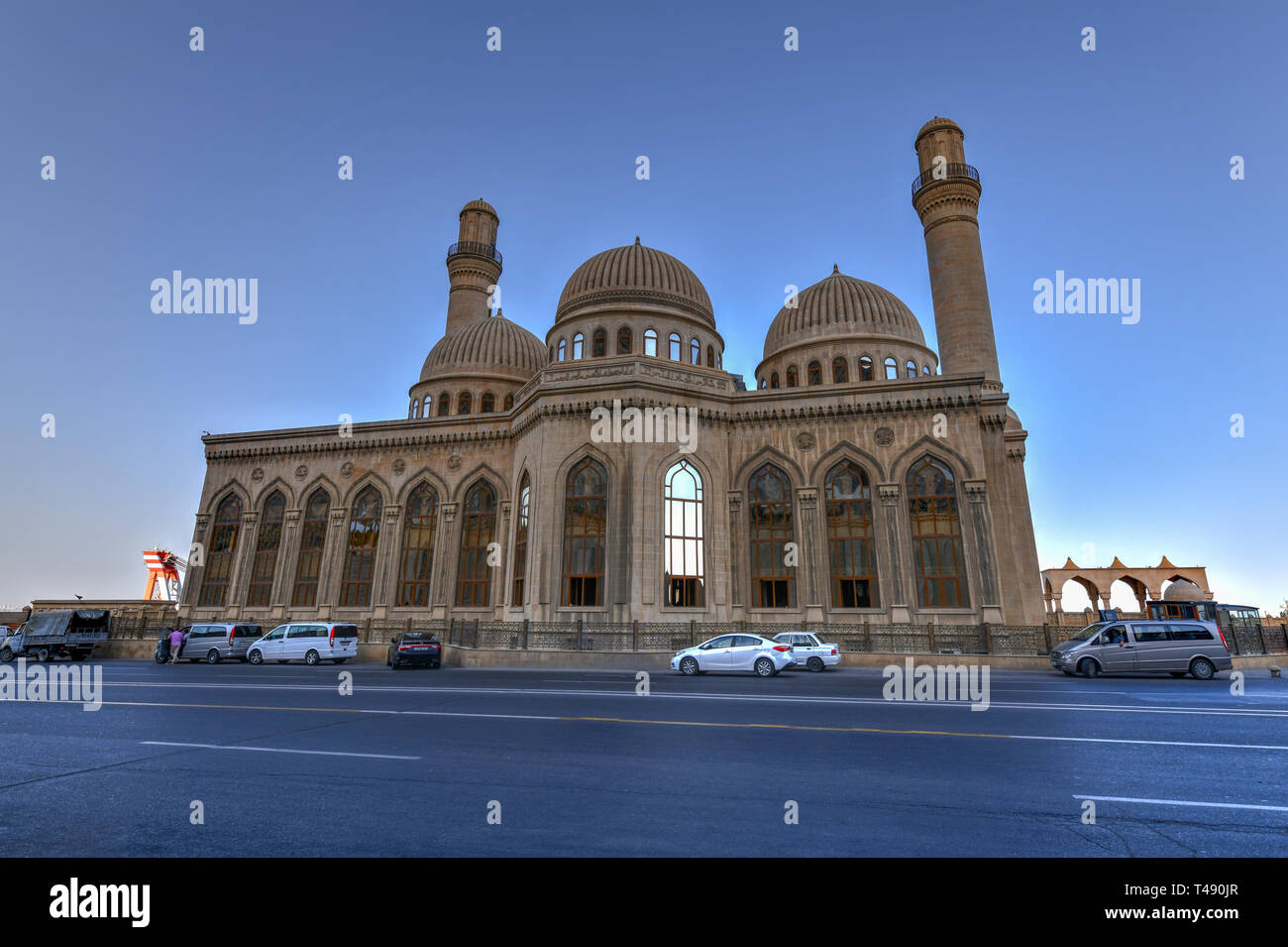 The Bibi-Heybat Mosque is a historical mosque in Baku, Azerbaijan. The existing structure, built in the 1990s, is a recreation of the mosque with the  Stock Photo