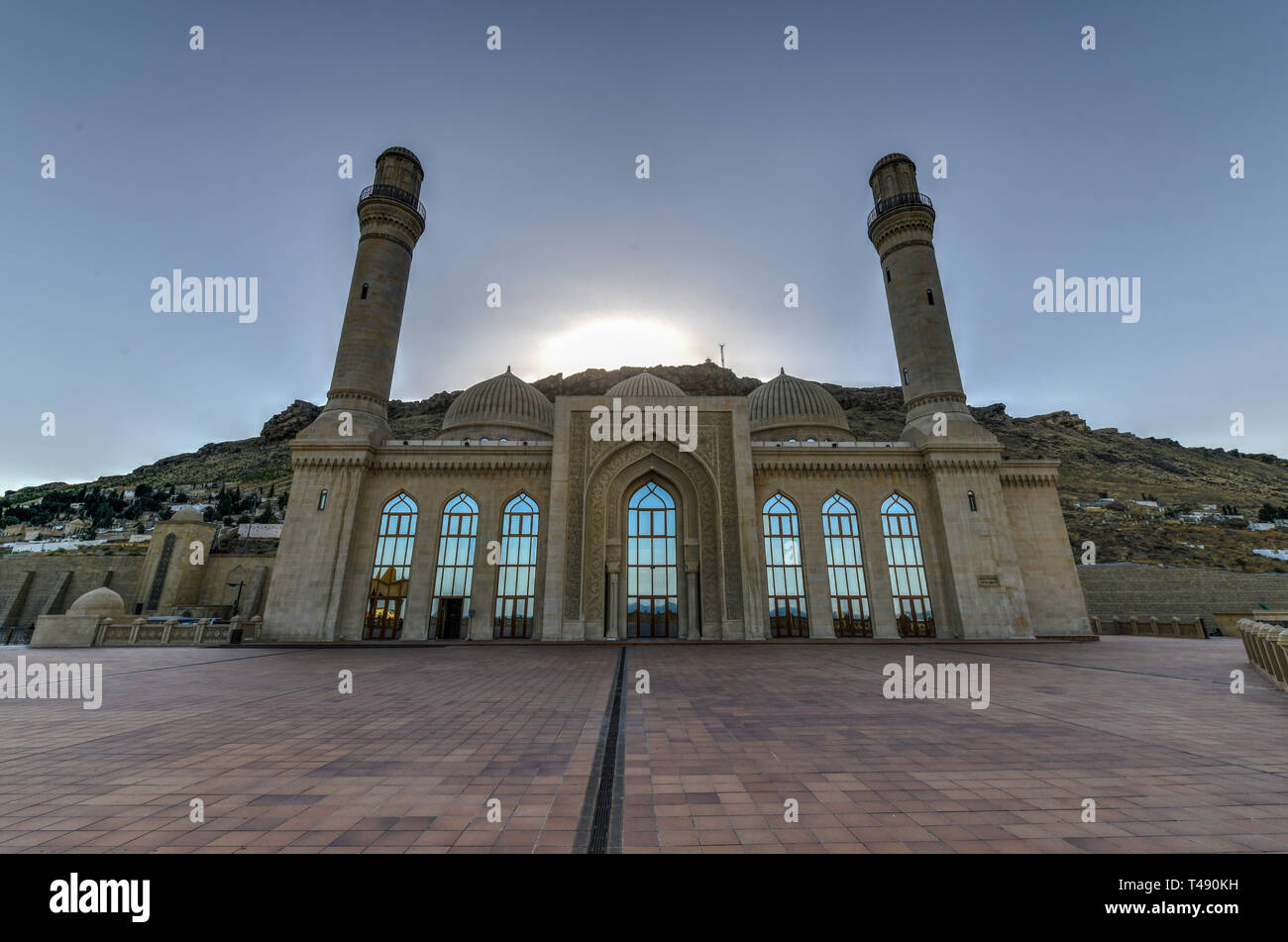 The Bibi-Heybat Mosque is a historical mosque in Baku, Azerbaijan. The existing structure, built in the 1990s, is a recreation of the mosque with the  Stock Photo