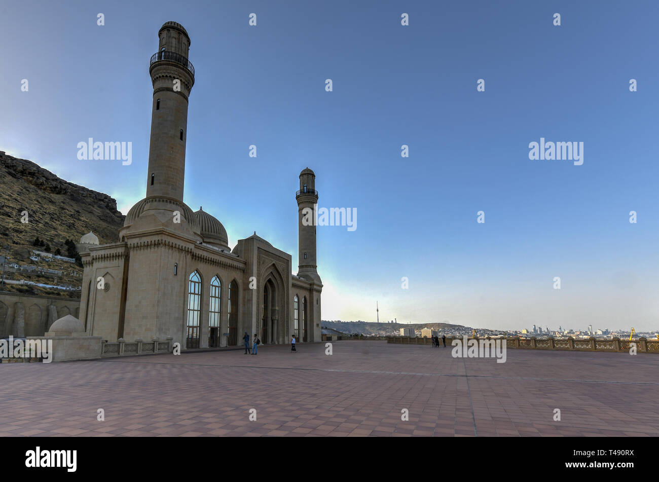 The Bibi-Heybat Mosque is a historical mosque in Baku, Azerbaijan. The existing structure, built in the 1990s, is a recreation of the mosque with the  Stock Photo