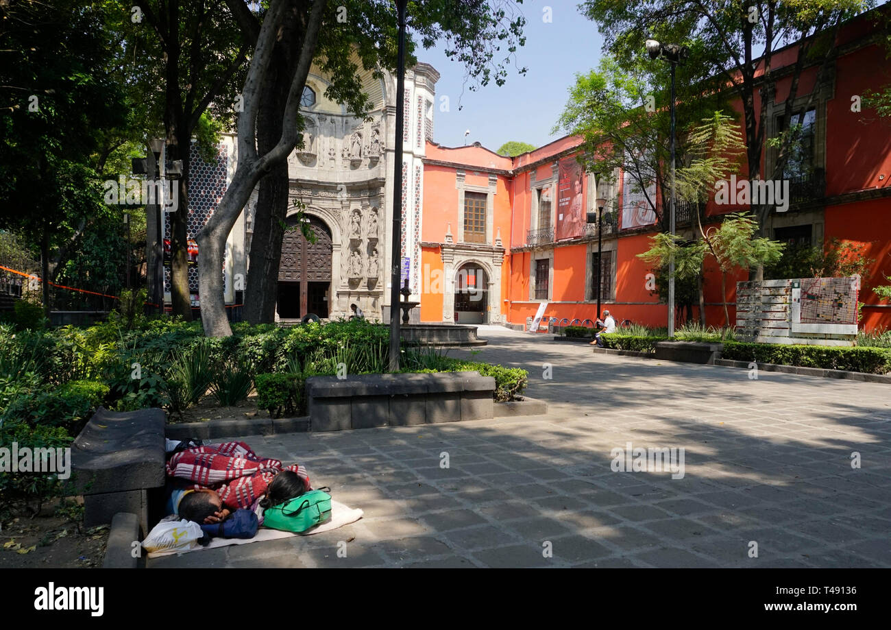 San Juan de Dios Cathedral and the Franz Mayer Museum in Mexico City, Mexico Stock Photo