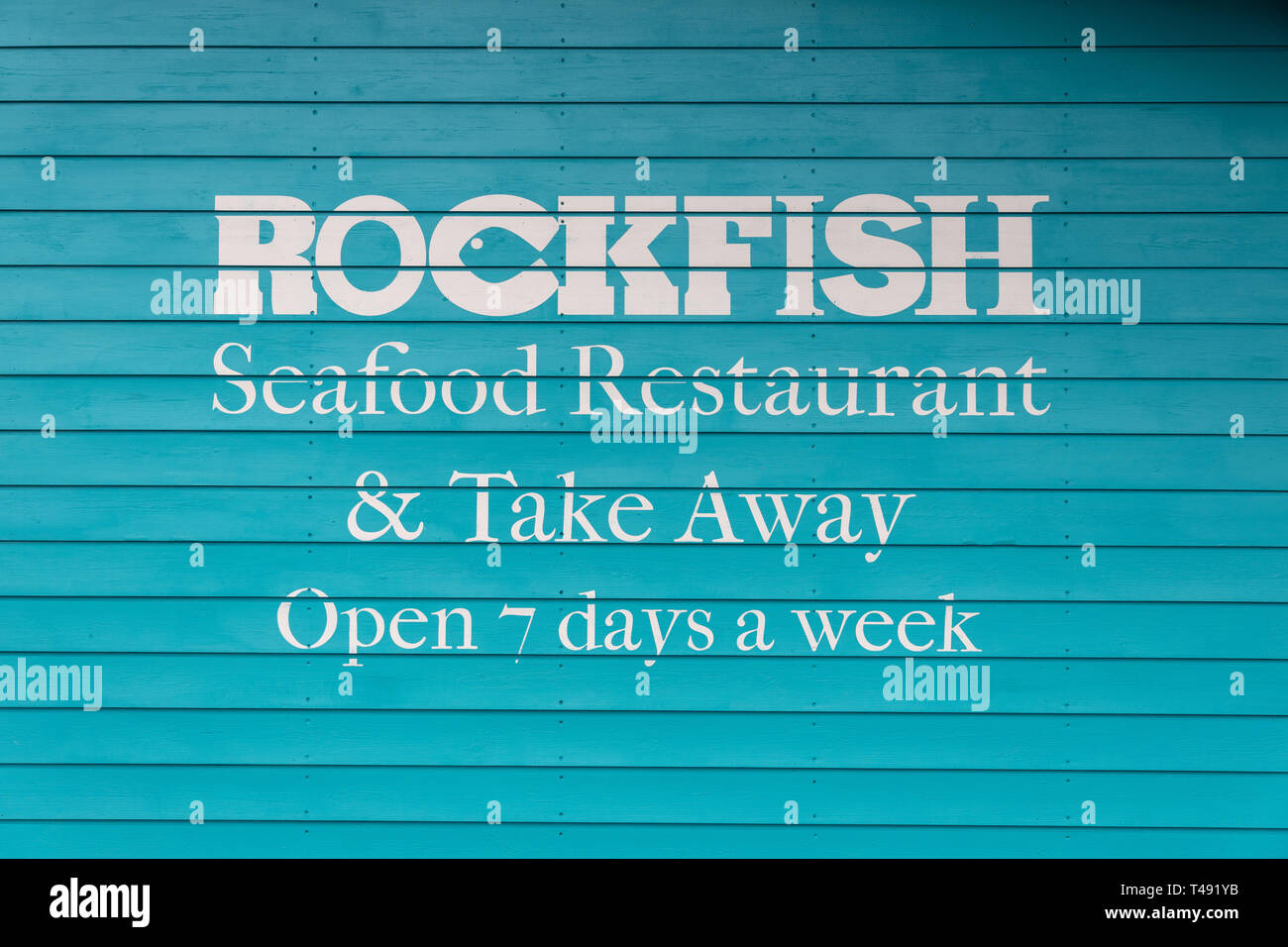 Rockfish Seafood Restaurant and take away, Plymouth Stock Photo