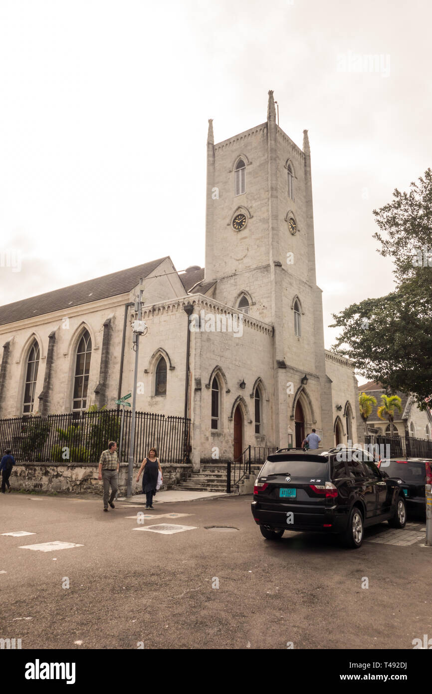 NASSAU, BAHAMAS- 11th February 2019: The ruins of Church of the Virgin of the Burgh is located within the Jewish Quarter of the Rhodes Old Town. Stock Photo