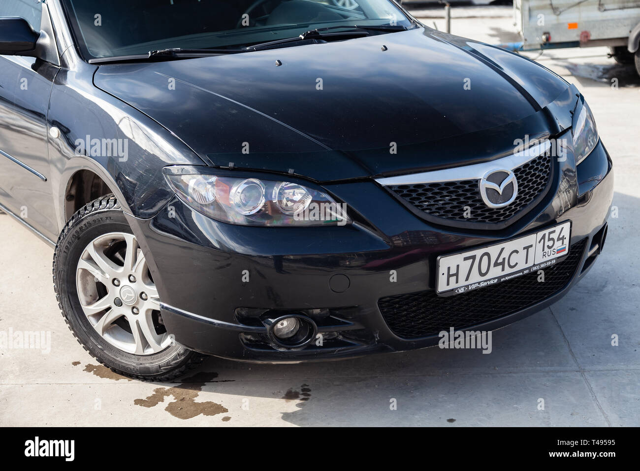 Novosibirsk Russia 04 12 2019 Black Mazda 3 2008 Year