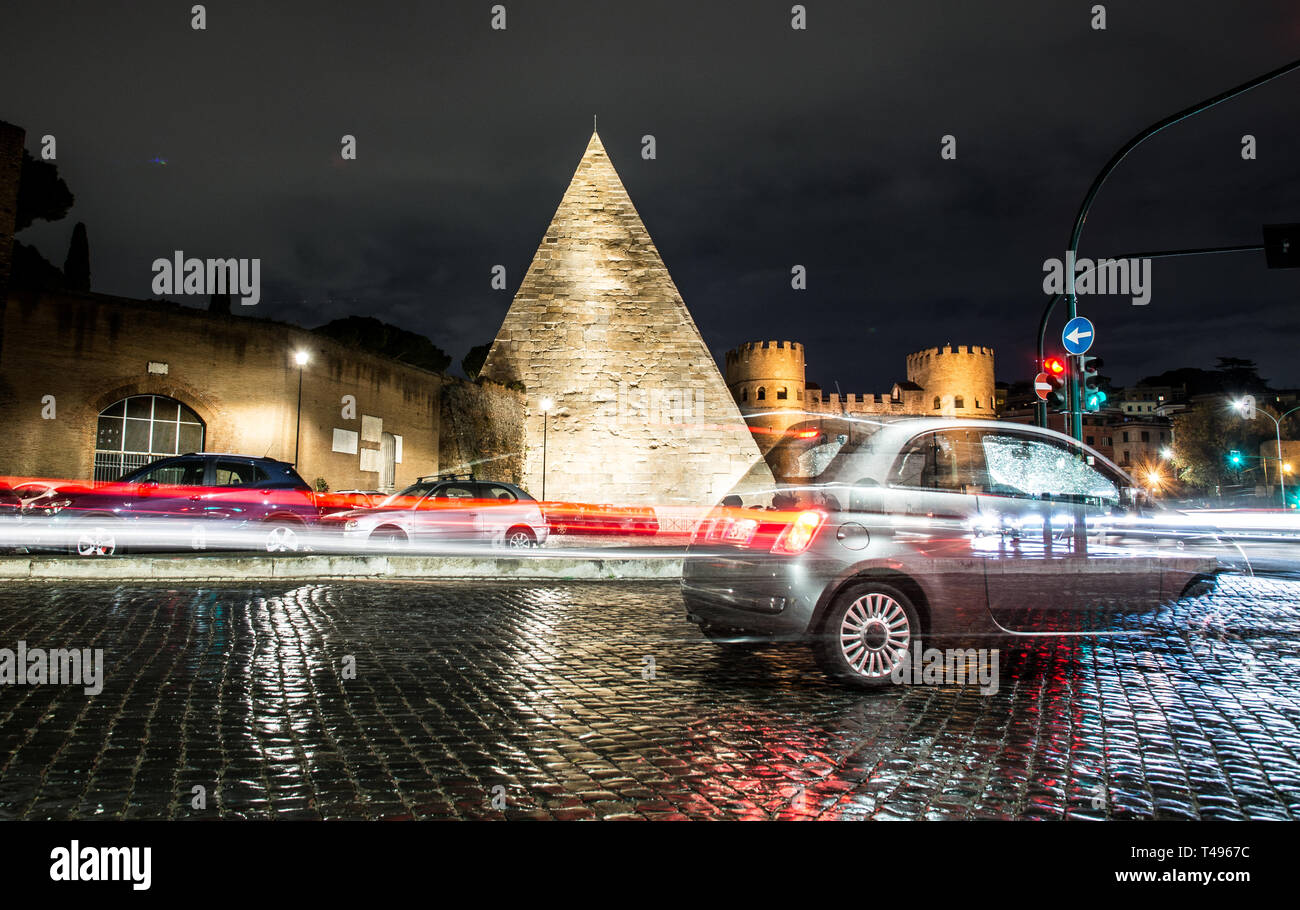 Pyramid in Rome Stock Photo