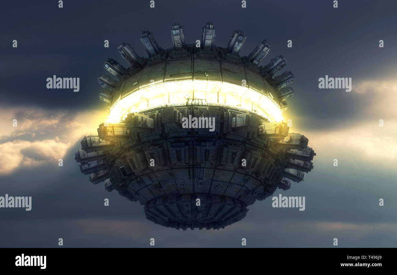 3d render. Alien spaceship concept Stock Photo - Alamy