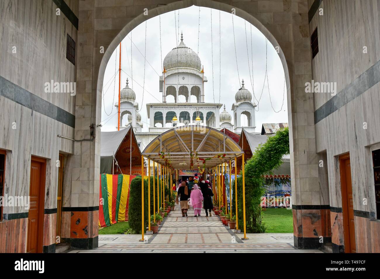 Sikh pilgrims seen attending rituals inside the gurdwara or a Sikh ...