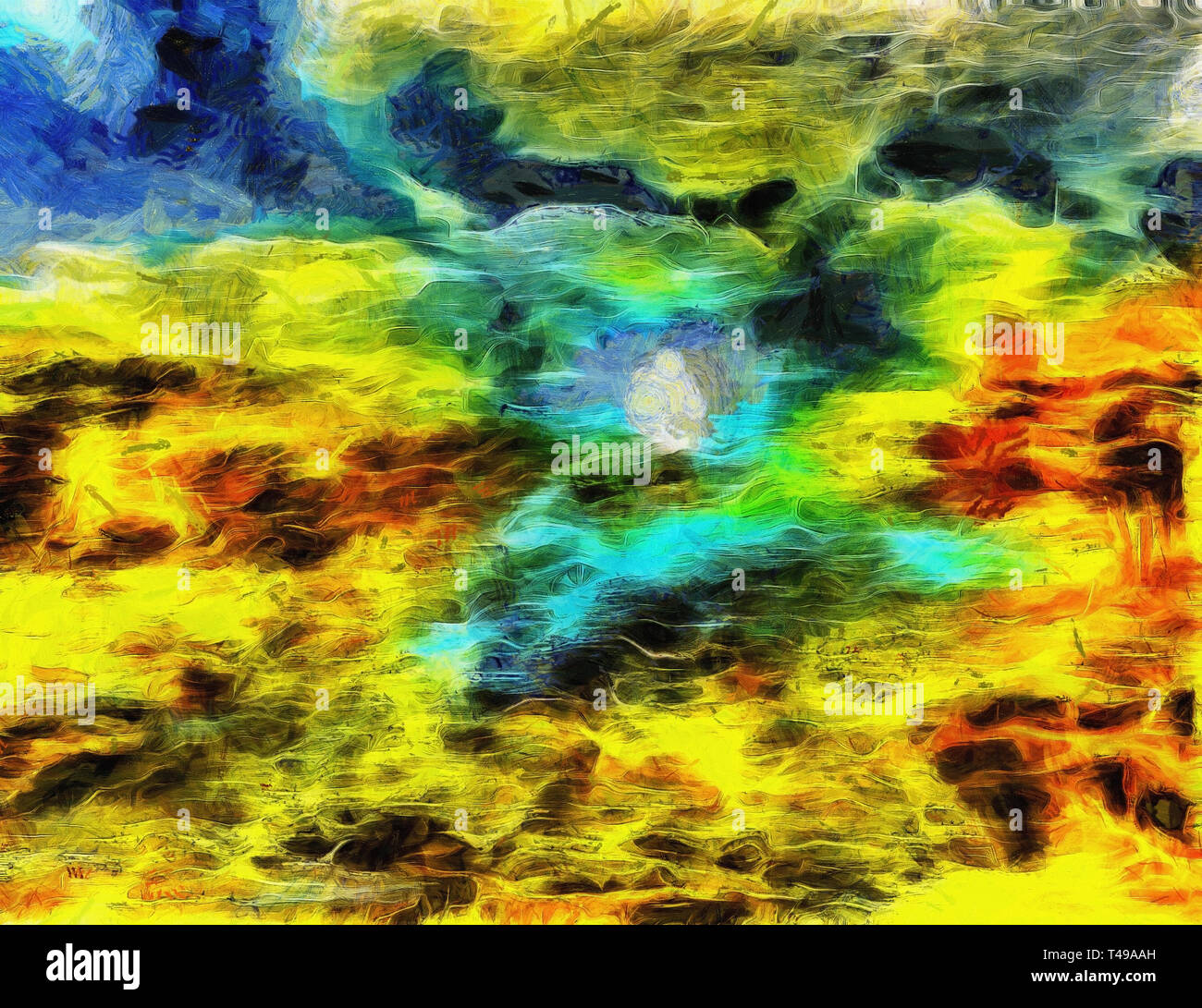 Colorful Abstract Painting. Sunset or Sunrise Stock Photo Alamy