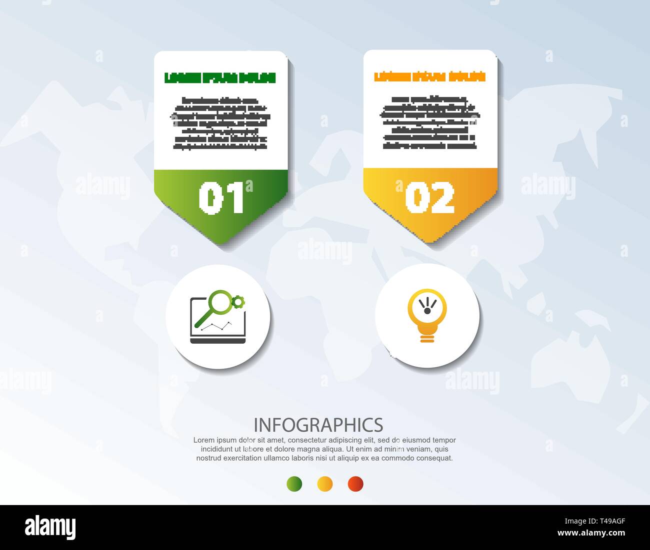 Modern 3D vector illustration. Circular infographic template with two ...